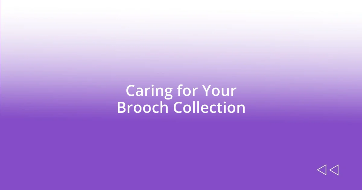 Caring for Your Brooch Collection