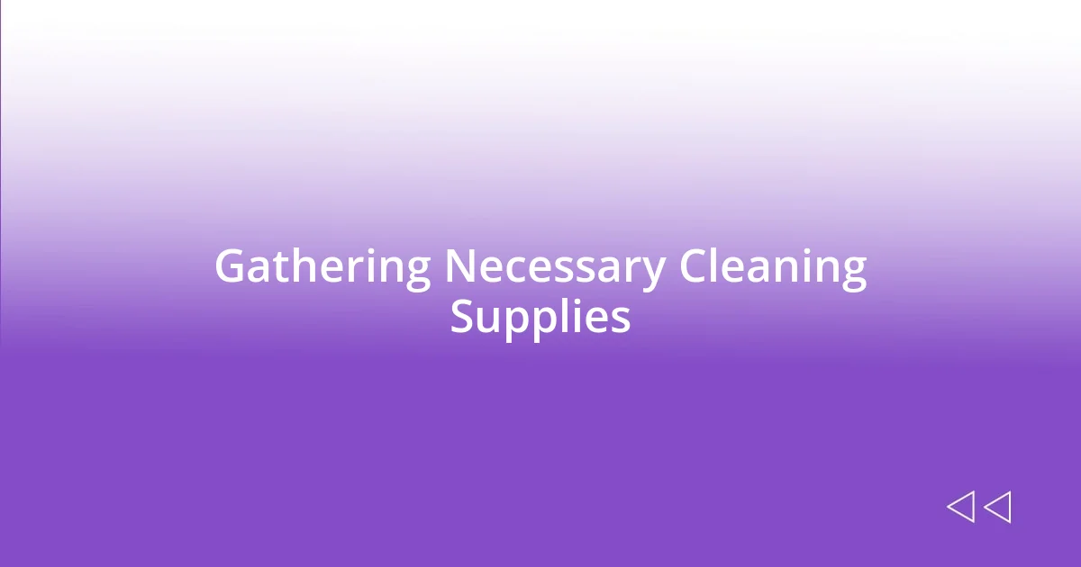 Gathering Necessary Cleaning Supplies