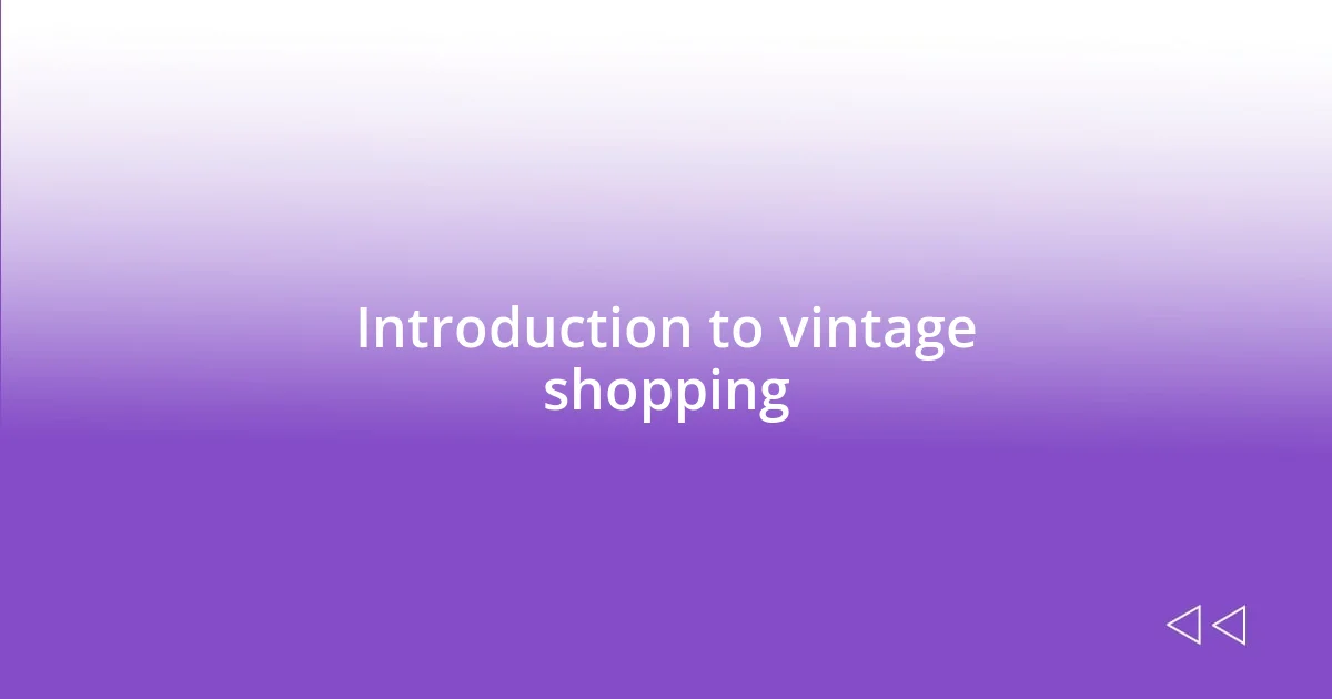 Introduction to vintage shopping